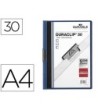 CARPETA DURACLIP DOSSIER PINZA LATERAL AZUL OSCURO CAPACIDAD 30 HOJAS
