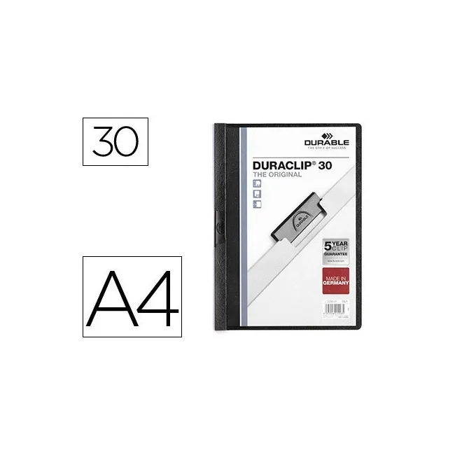 CARPETA DURACLIP DOSSIER PINZA LATERAL NEGRO CAPACIDAD 30 HOJAS