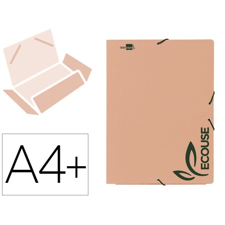 CARPETA LIDERPAPEL GOMAS DIN A4+ 3 SOLAPAS ECOUSE CARTULINA 400 G/M...