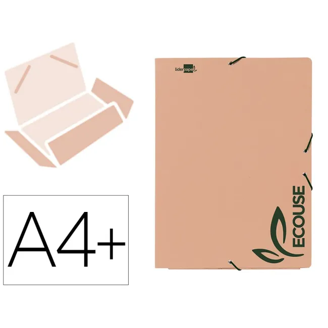 CARPETA LIDERPAPEL GOMAS DIN A4+ 3 SOLAPAS ECOUSE CARTULINA 400 G/M...