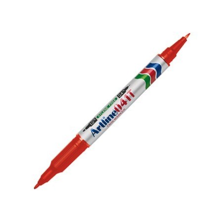 ROTULADOR ARTLINE MARCADOR PERMANENTE EK-041T ROJO -DOBLE PUNTA 0.4...