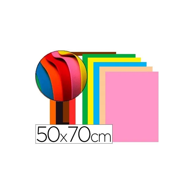 GOMA EVA LIDERPAPEL 50X70CM 60G/M2 ESPESOR 1,5MM COLORES SURTIDOS