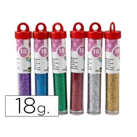 PURPURINA LIDERPAPEL FANTASIA COLORES METALICOS SURTIDOS BOTE DE 18 GR