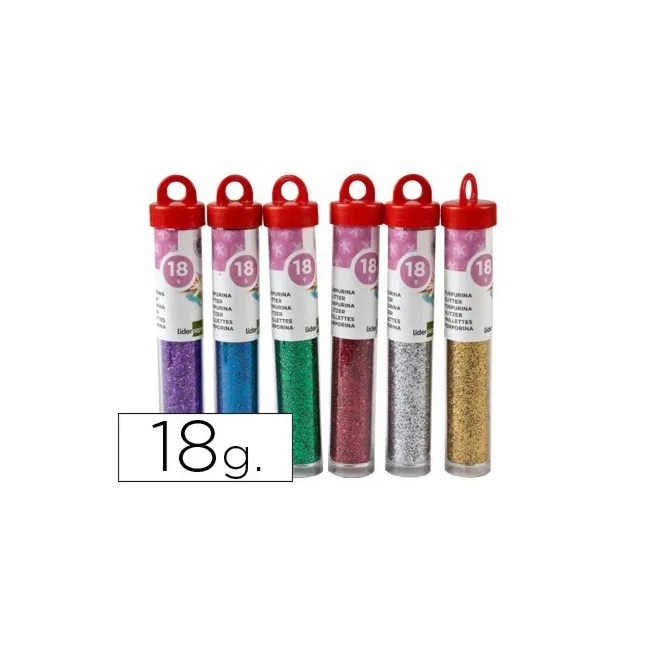 PURPURINA LIDERPAPEL FANTASIA COLORES METALICOS SURTIDOS BOTE DE 18 GR