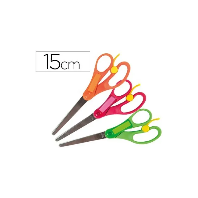 TIJERA ESCOLAR LIDERPAPEL 15 CM CON RESORTE PARA FACILITAR EL CORTE...