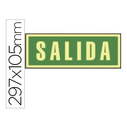 PICTOGRAMA SYSSA SEÑAL DE SALIDA EN PVC FOTOLUMINISCENTE 297X105 MM