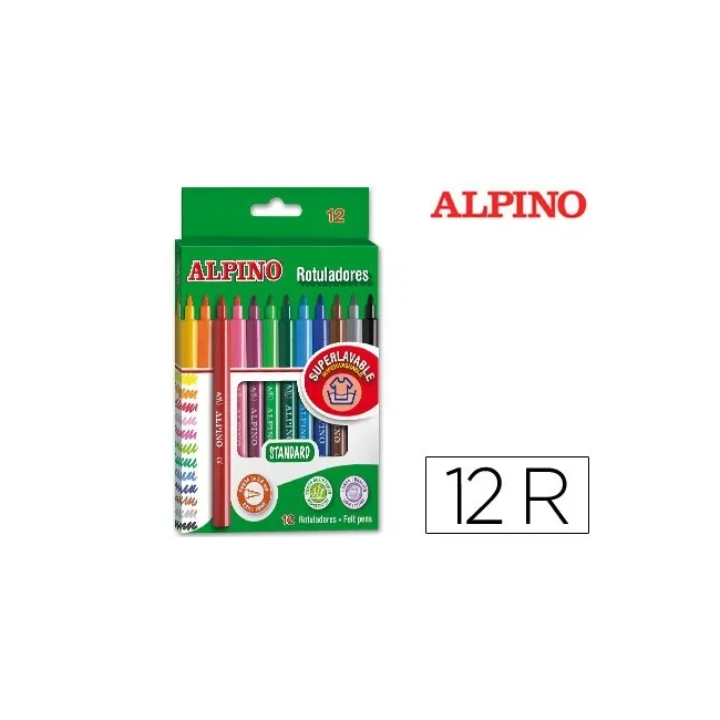 ROTULADOR ALPINO -CAJA DE 12 COLORES