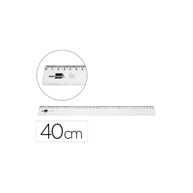 REGLA LIDERPAPEL PLASTICO IRROMPIBLE TRANSPARENTE 40 CM