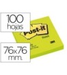 BLOC DE NOTAS ADHESIVAS QUITA Y PON POST-IT 76X76 MM VERDE NEON CON...