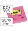 BLOC DE NOTAS ADHESIVAS QUITA Y PON POST-IT 76X76 MM FUCSIA NEON CO...