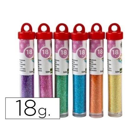 PURPURINA LIDERPAPEL FANTASIA COLORES METALICOS PASTELES BOTE DE 18 GR