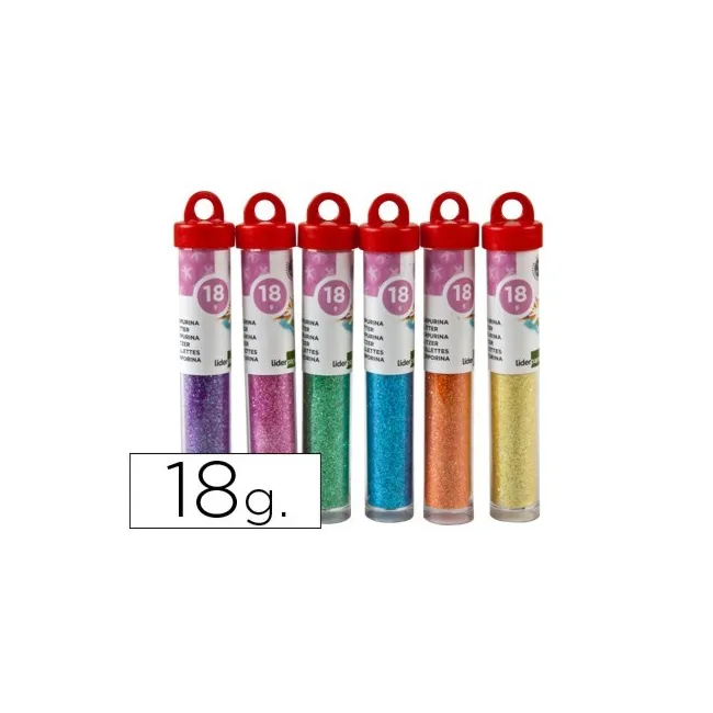 PURPURINA LIDERPAPEL FANTASIA COLORES METALICOS PASTELES BOTE DE 18 GR