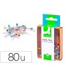AGUJAS SEÑALIZADORAS Q-CONNECT-CAJA DE 80 UNIDADES -COLORES SURTIDOS