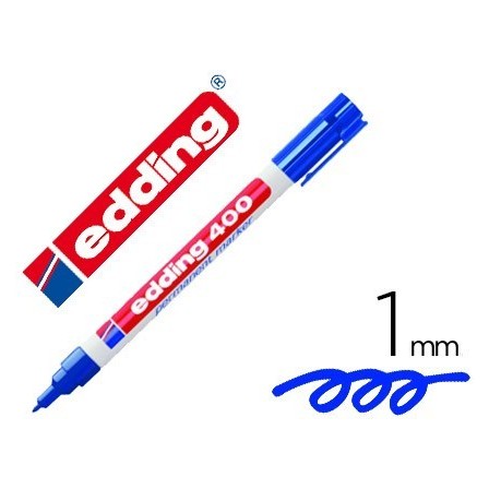 ROTULADOR EDDING MARCADOR PERMANENTE 400 AZUL PUNTA REDONDA 1 MM