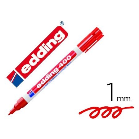 ROTULADOR EDDING MARCADOR PERMANENTE 400 ROJO PUNTA REDONDA 1 MM