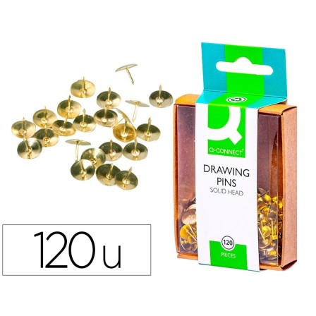 CHINCHETAS Q-CONNECT DORADAS -CAJA DE 120 UNIDADES
