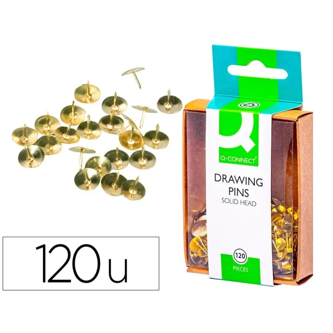 CHINCHETAS Q-CONNECT DORADAS -CAJA DE 120 UNIDADES