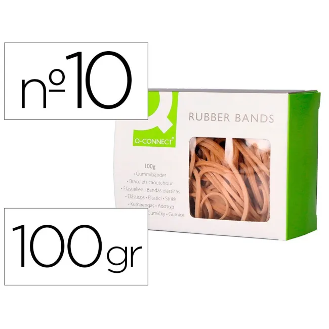 GOMILLAS ELASTICAS Q-CONNECT 100 GR NUMERO 10 100 X 2 MM