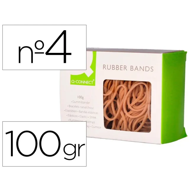 GOMILLAS ELASTICAS Q-CONNECT 100 GR NUMERO 4 40 X 2 MM