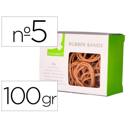 GOMILLAS ELASTICAS Q-CONNECT 100 GR NUMERO 5 50 X 2 MM