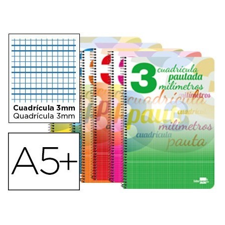 CUADERNO ESPIRAL LIDERPAPEL CUARTO PAUTAGUIA TAPA DURA 80H75 GR CUA...