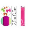 PAPEL CRESPON LIDERPAPEL 50 CM X 2,5 M 34G/M2 ROSA FLUORESCENTE