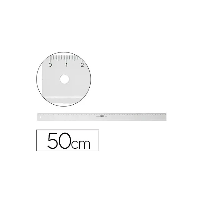 REGLA MOR 50 CM PLASTICO TRANSPARENTE