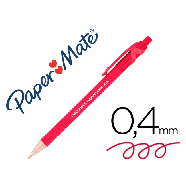 BOLIGRAFO FLEXGRIP PAPER MATE RETRACTIL ROJO