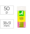 BLOC DE NOTAS ADHESIVAS QUITA Y PON Q-CONNECT 40X50 MM NEON PACK DE...