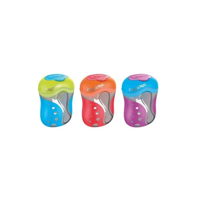 SACAPUNTAS COLOR PEPS 2 USOS CON DEPOSITO COLORES SURTIDOS