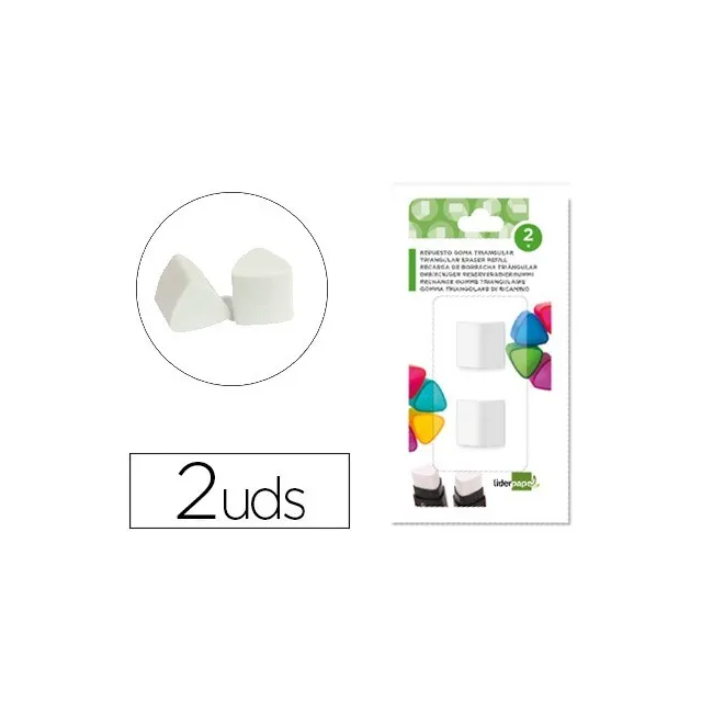 REPUESTO GOMA LIDERPAPEL TRIANGULAR CON SACAPUNTAS BLISTER DE 2 UNI...
