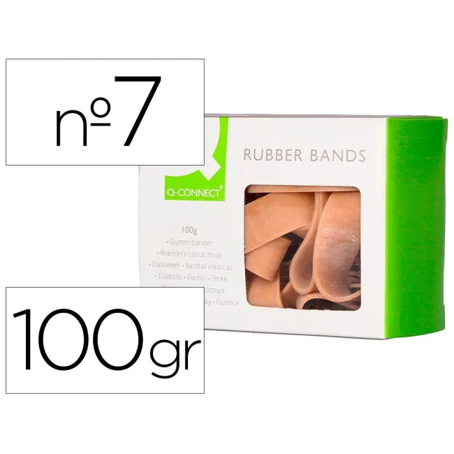 BANDAS ELASTICAS Q-CONNECT 100 GR 70X5 MM NUMERO 7