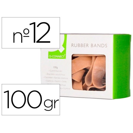 BANDAS ELASTICAS Q-CONNECT 100 GR 120X10 MM NUMERO 12