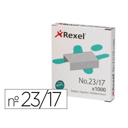 GRAPAS REXEL 23/17 ACERO CAJA 1000 UNIDADES