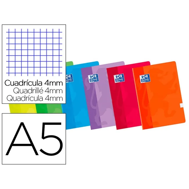 LIBRETA ESCOLAR OXFORD 48 H DIN A5 CUADRO 4 MM