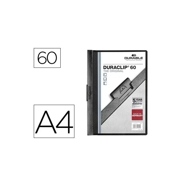 CARPETA DURACLIP DOSSIER PINZA LATERAL NEGRO CAPACIDAD 60 HOJAS