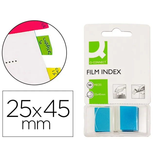 BANDERITAS SEPARADORAS Q-CONNECT AZULES DISPENSADOR DE 50
