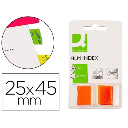 BANDERITAS SEPARADORAS Q-CONNECT NARANJAS DISPENSADORDE 50