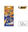 LAPICES DE COLORES BIC EVOLUTION STRIPES CAJA DE 12 COLORES SURTIDOS