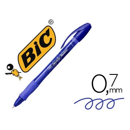BOLIGRAFO BIC GELOCITY ILLUSION BORRABLE AZUL PUNTA DE 0,7 MM