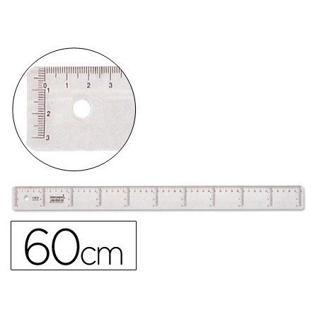 REGLA LIDERPAPEL 60 CM PLASTICO CRISTAL
