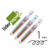 BOLIGRAFO LIDERPAPEL 10 EN 1 CUERPO TRANSPARENTE 10 COLORES 1 MM RE...