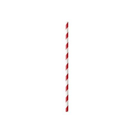 PAJITA DE PAPEL NUPIK ROJO/BLANCO PAQUETE DE 50 UNIDADES