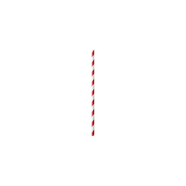 PAJITA DE PAPEL NUPIK ROJO/BLANCO PAQUETE DE 50 UNIDADES