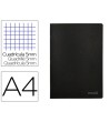 LIBRETA LIDERPAPEL TAPA NEGRA A4 80 HOJAS 60G/M2 CUADRO 5MM CON DOB...