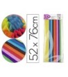 PAPEL SEDA LIDERPAPEL 52X76CM 18G/M2 BOLSA DE 10 HOJAS COLORES SURT...