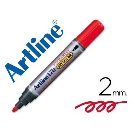 ROTULADOR ARTLINE MARCADOR PERMANENTE 170 ROJO -PUNTA REDONDA 2 MM ...