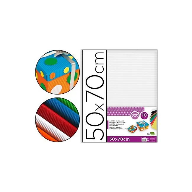 CARTON ONDULADO LIDERPAPEL 50 X 70CM 320G/M2 BLANCO