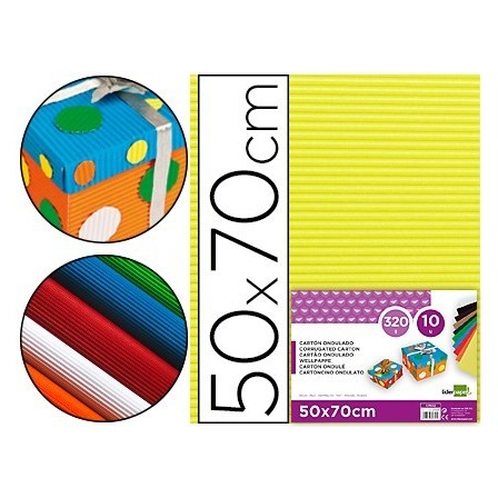 CARTON ONDULADO LIDERPAPEL 50 X 70CM 320G/M2 AMARILLO