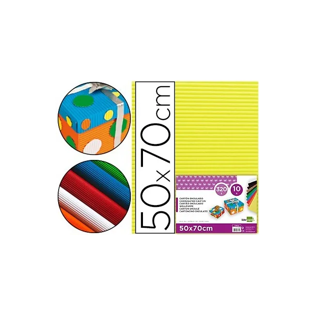 CARTON ONDULADO LIDERPAPEL 50 X 70CM 320G/M2 AMARILLO